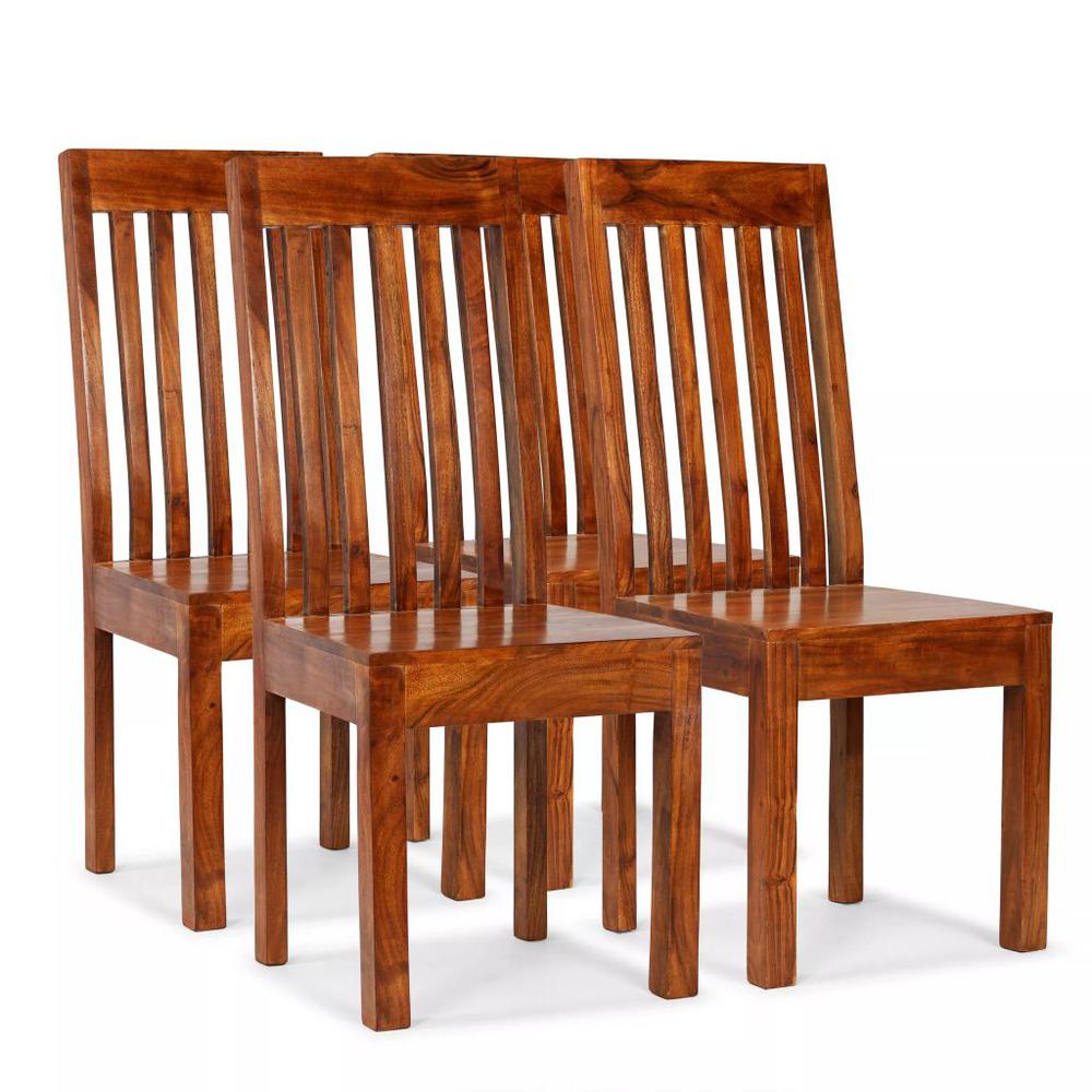 vidaXL Dining Chairs 4 pcs Solid Wood with Sheesham Finish Modern, 275273. The main picture.