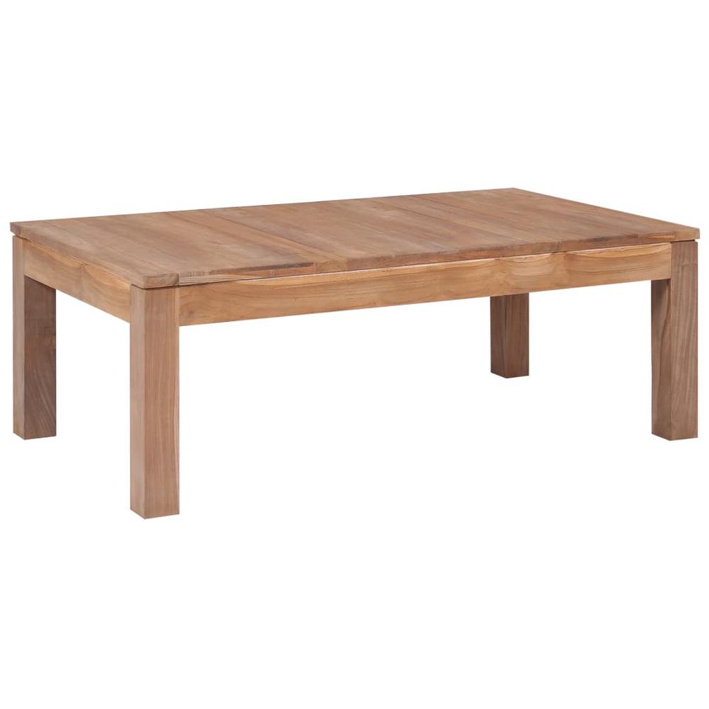 vidaXL Coffee Table Solid Teak Wood with Natural Finish 43.3"x23.6"x15.7", 246955. Picture 1
