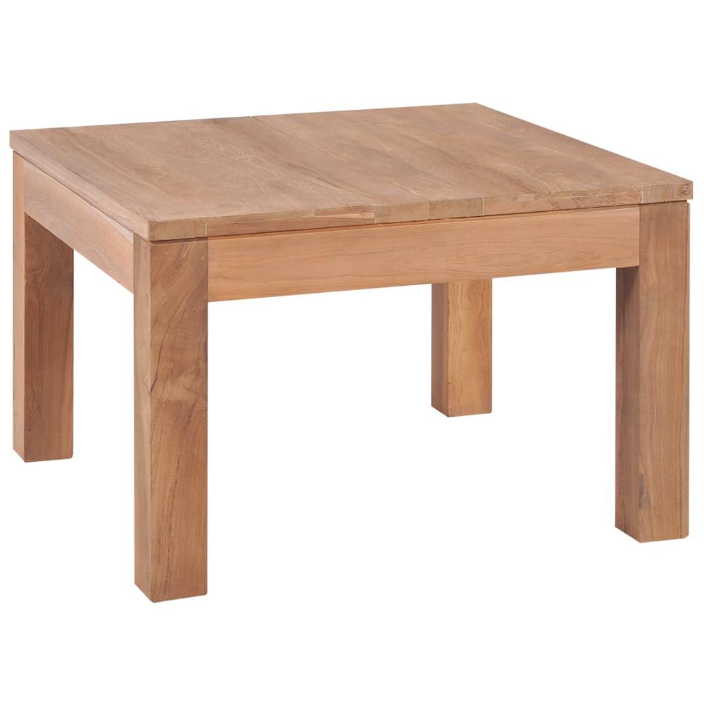 vidaXL Coffee Table Solid Teak Wood with Natural Finish 23.6"x23.6"x15.7", 246956. Picture 1