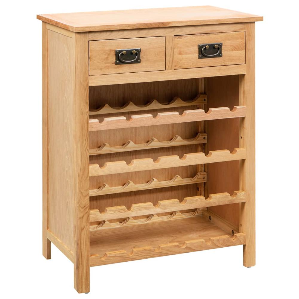 vidaXL Wine Cabinet 28.3"x12.5"x35.4" Solid Oak Wood, 247043. Picture 1