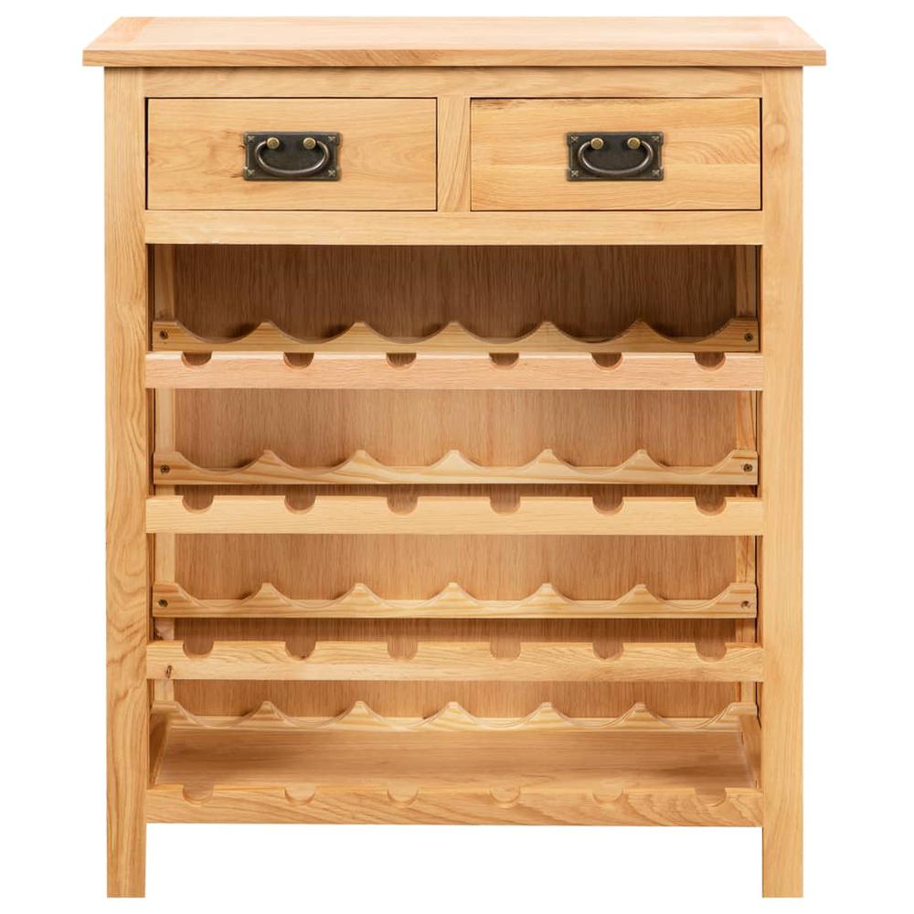 vidaXL Wine Cabinet 28.3"x12.5"x35.4" Solid Oak Wood, 247043. Picture 2