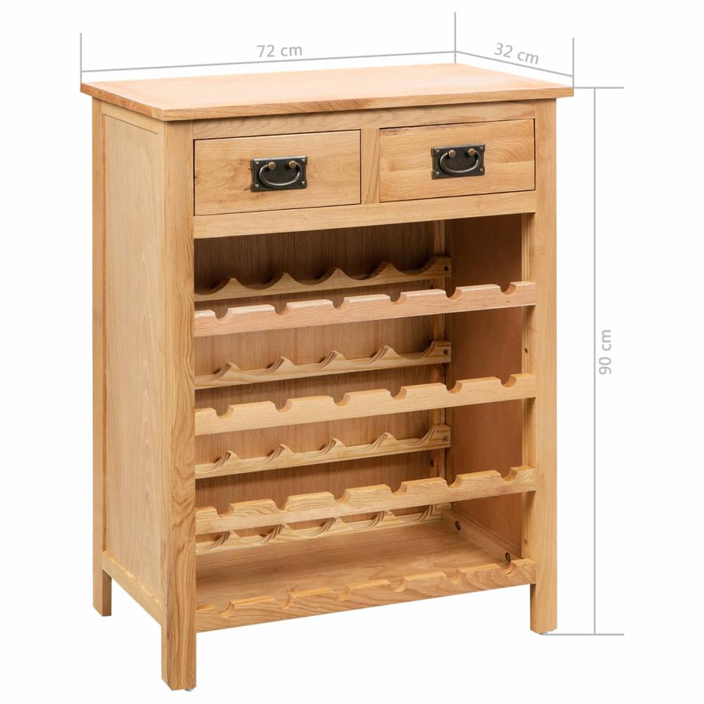 vidaXL Wine Cabinet 28.3"x12.5"x35.4" Solid Oak Wood, 247043. Picture 6