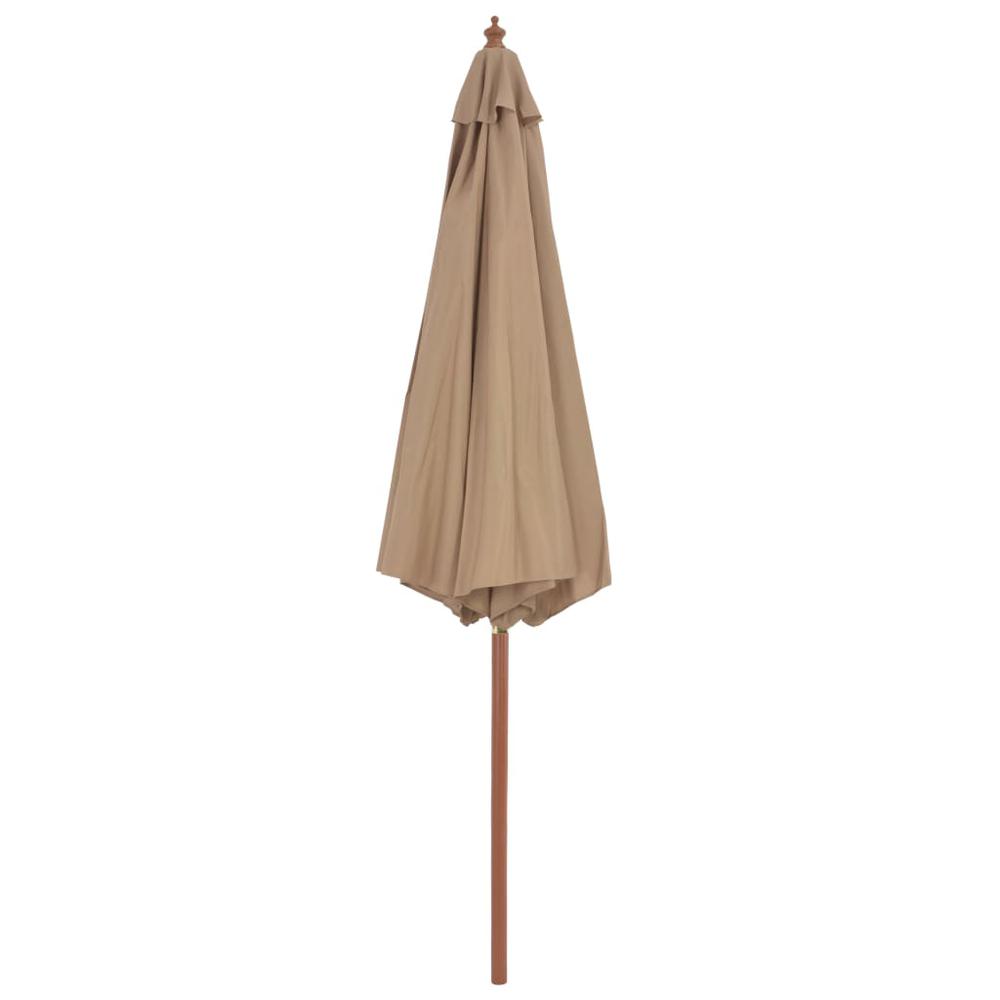 vidaXL Outdoor Parasol with Wooden Pole 118.1" Taupe 4496. Picture 4