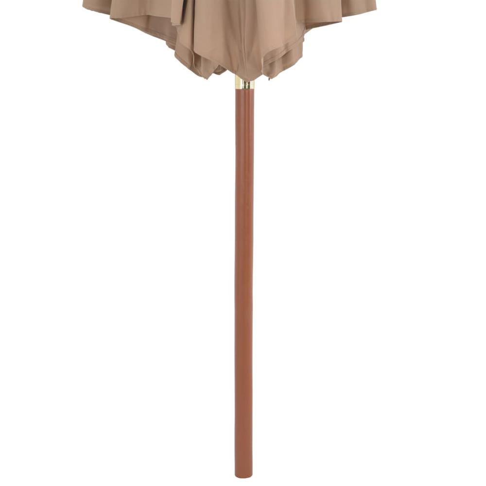 vidaXL Outdoor Parasol with Wooden Pole 118.1" Taupe 4496. Picture 5