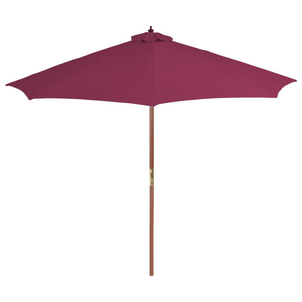 vidaXL Outdoor Parasol with Wooden Pole 118.1" Bordeaux Red 4497. Picture 3