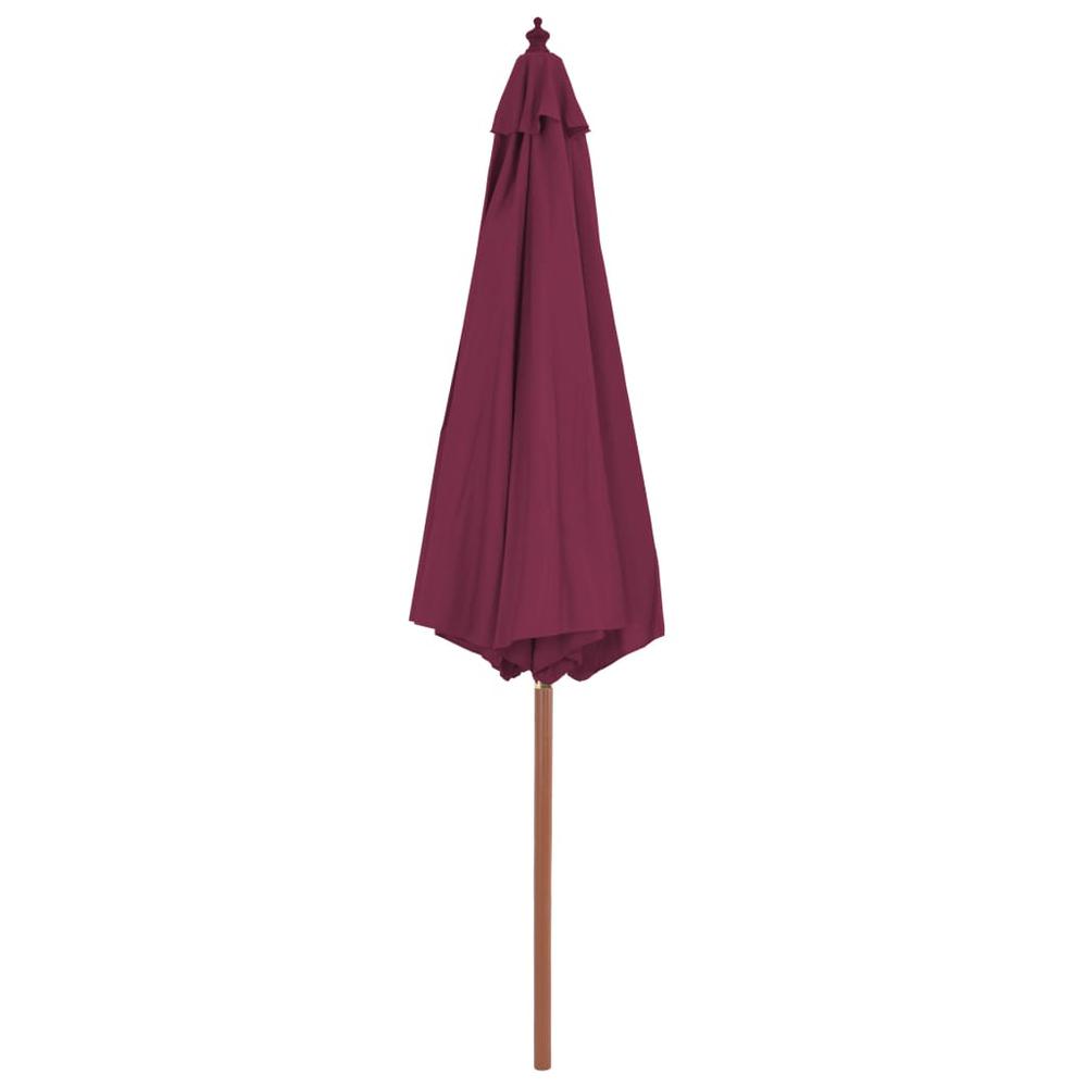 vidaXL Outdoor Parasol with Wooden Pole 118.1" Bordeaux Red 4497. Picture 4