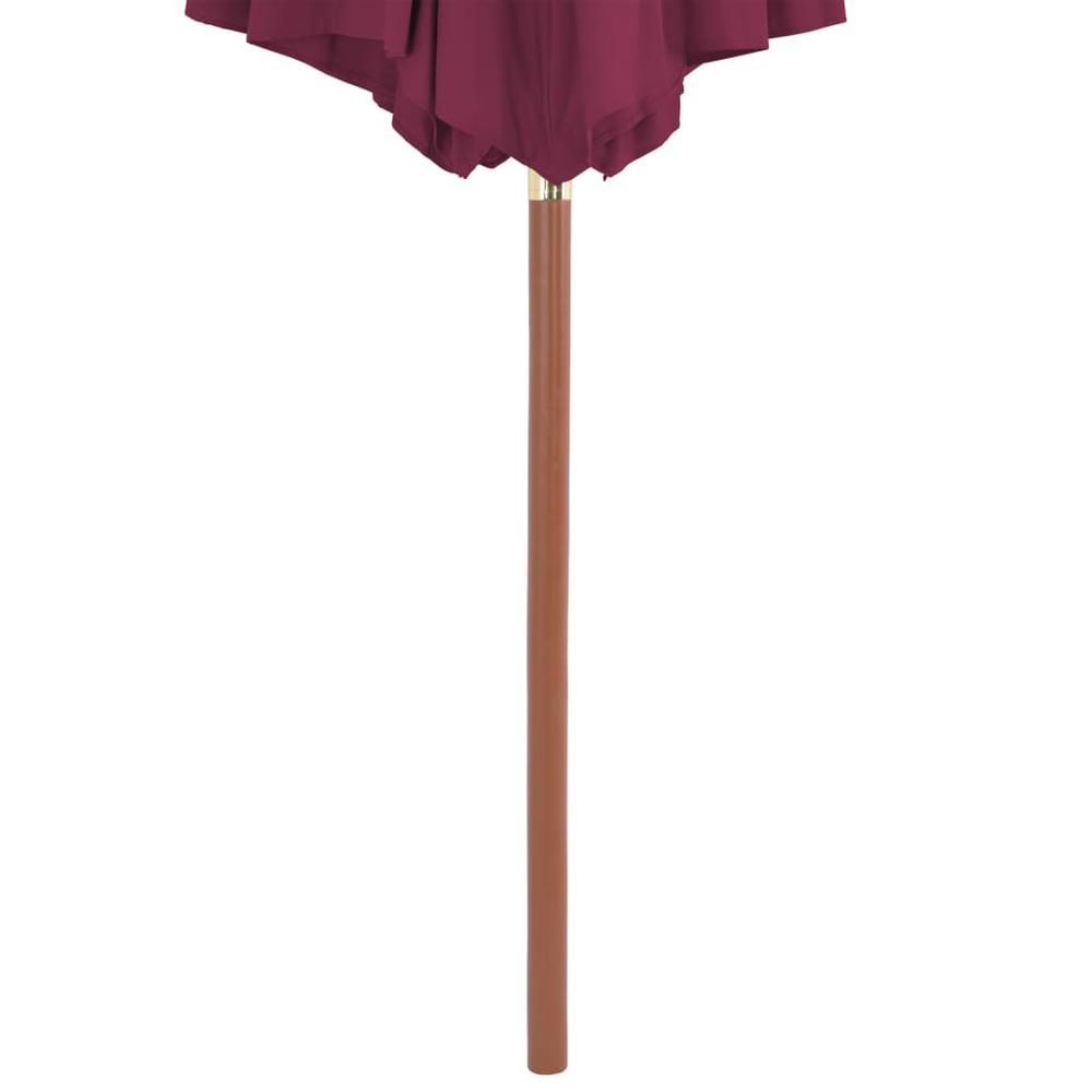 vidaXL Outdoor Parasol with Wooden Pole 118.1" Bordeaux Red 4497. Picture 5