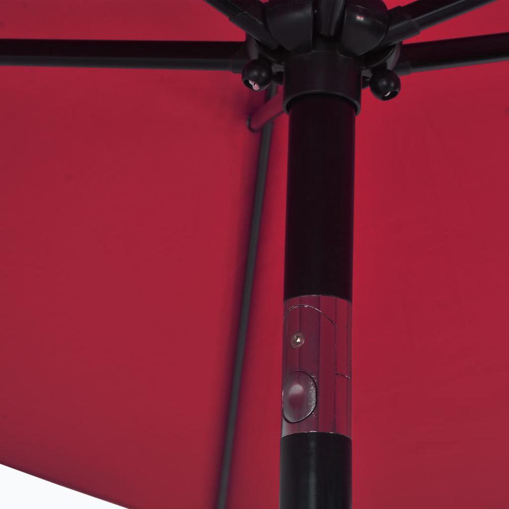 vidaXL Outdoor Parasol with Metal Pole 118"x78.7" Bordeaux Red. Picture 6
