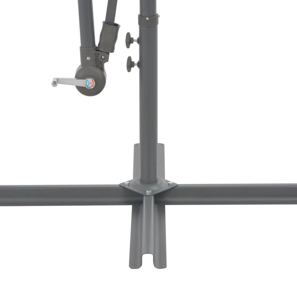 vidaXL Cantilever Umbrella with LED Lights and Steel Pole 118.1" Anthracite. Picture 6