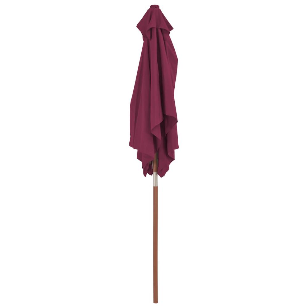 vidaXL Outdoor Parasol with Wooden Pole 59.1"x78.7" Bordeaux Red. Picture 5