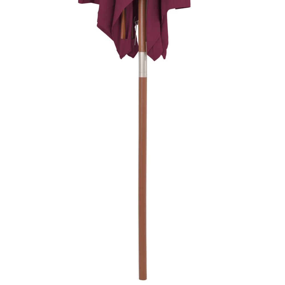 vidaXL Outdoor Parasol with Wooden Pole 59.1"x78.7" Bordeaux Red. Picture 6