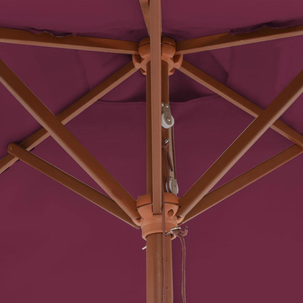 vidaXL Outdoor Parasol with Wooden Pole 59.1"x78.7" Bordeaux Red. Picture 7