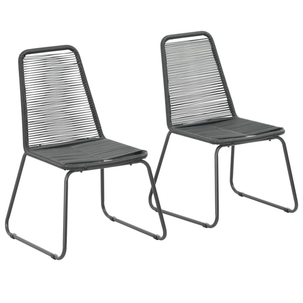 vidaXL Outdoor Chairs 2 pcs Poly Rattan Black, 44442. The main picture.