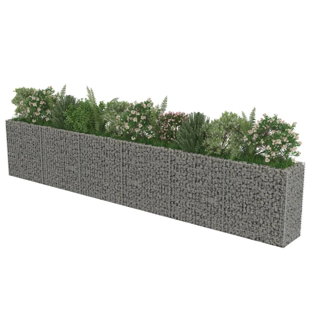 vidaXL Gabion Raised Bed Galvanised Steel 212.6"x19.7"x39.4", 143566. Picture 4