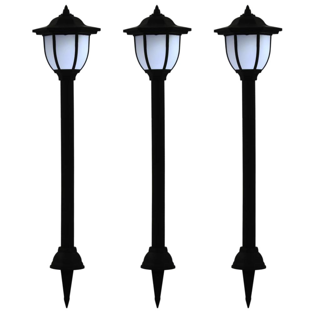 vidaXL Outdoor Solar Lamps 3 pcs LED Black 4471. Picture 1