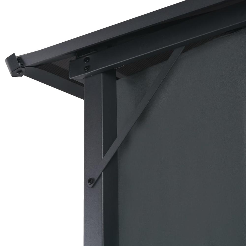 vidaXL Gazebo with Curtain Aluminum 13.1'x9.8'x8.5' Black. Picture 5