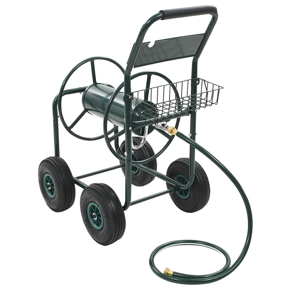 vidaXL Garden Hose Trolley with 1/2" Hose Connector 246ft Steel, 143777. Picture 3