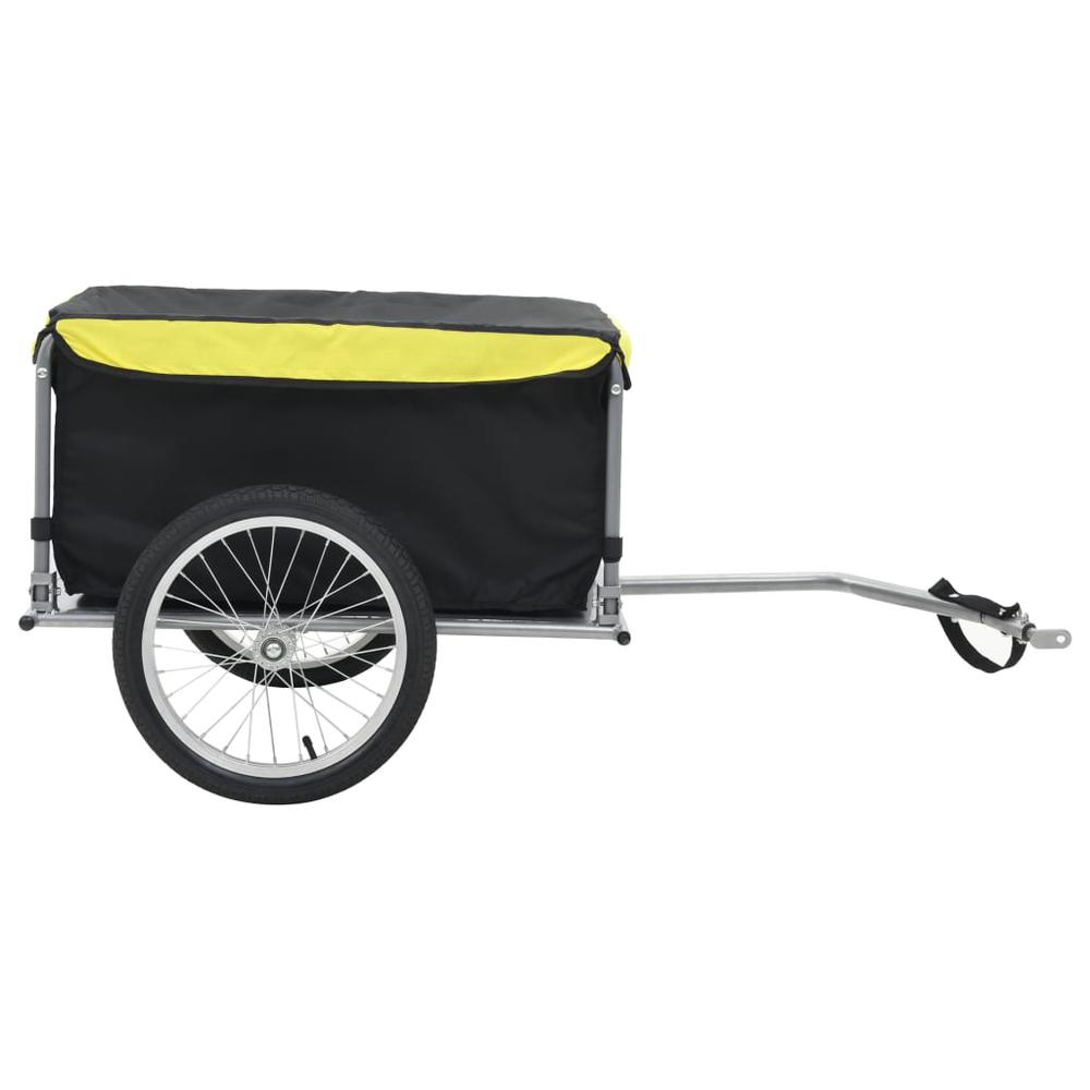 vidaXL Bike Cargo Trailer Black and Yellow 65 kg, 91684. Picture 2