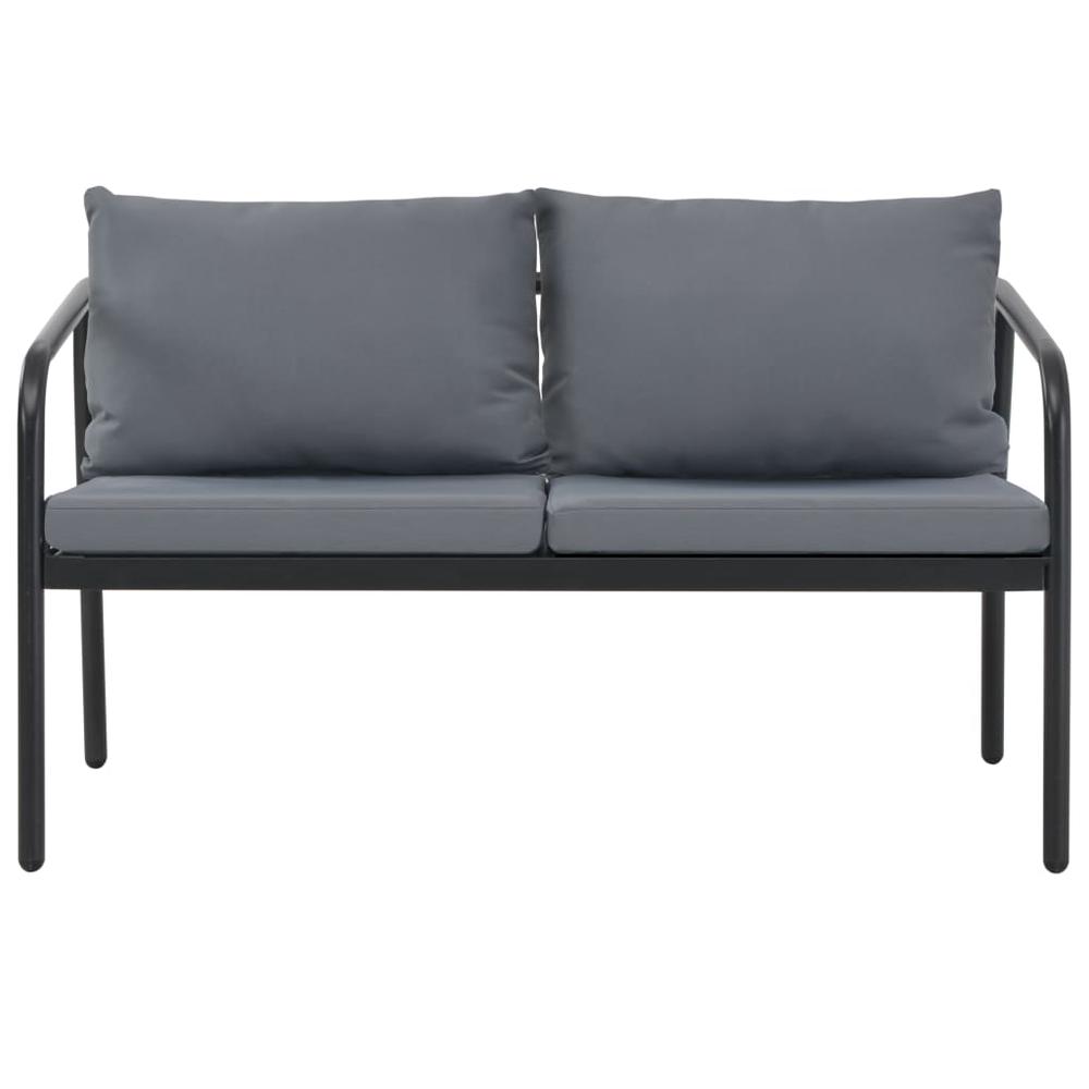 vidaXL 2 Seater Garden Sofa with Cushions Gray Aluminium, 44699. Picture 2