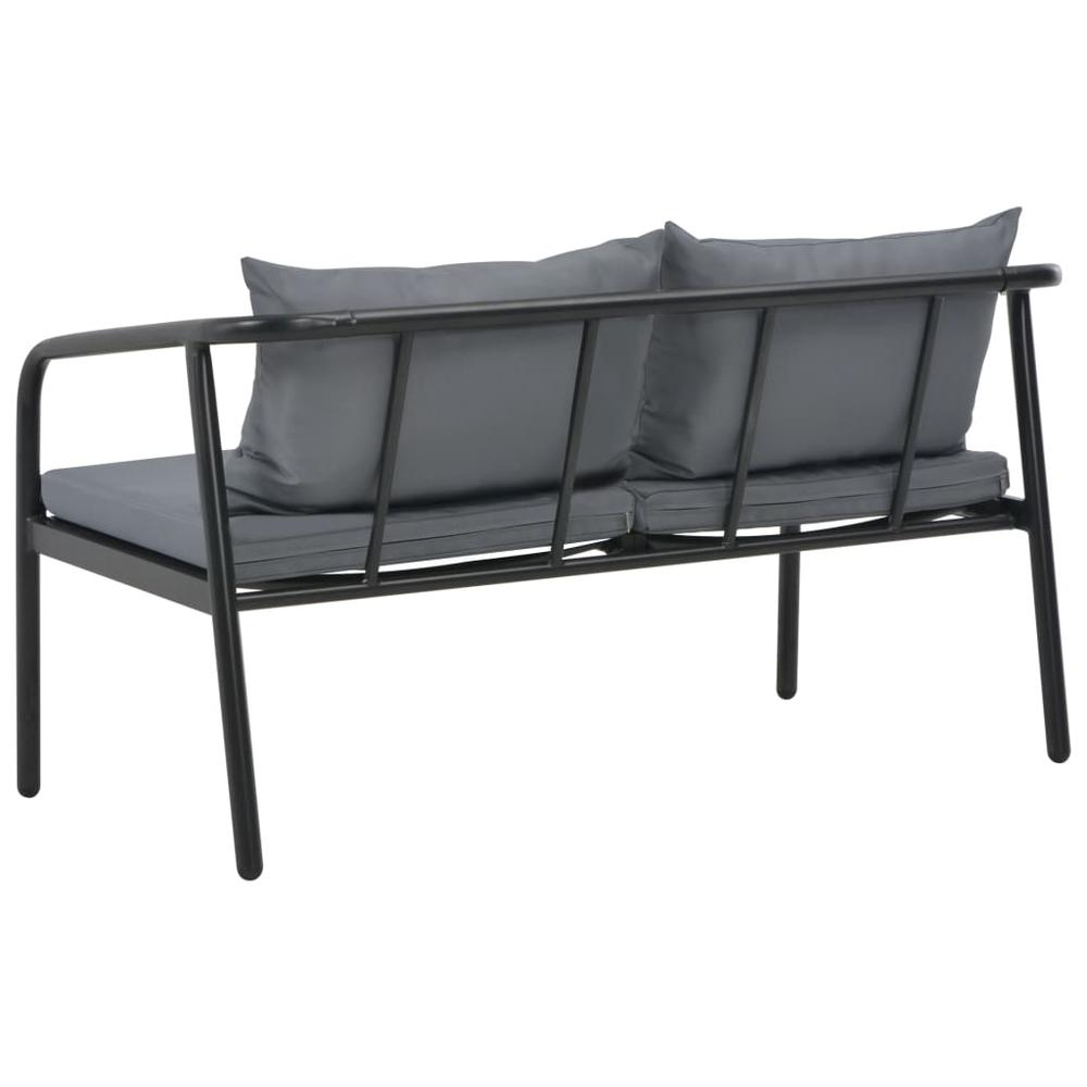 vidaXL 2 Seater Garden Sofa with Cushions Gray Aluminium, 44699. Picture 4