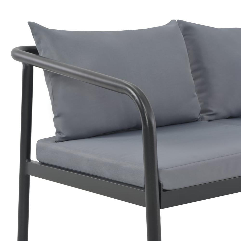 vidaXL 2 Seater Garden Sofa with Cushions Gray Aluminium, 44699. Picture 6