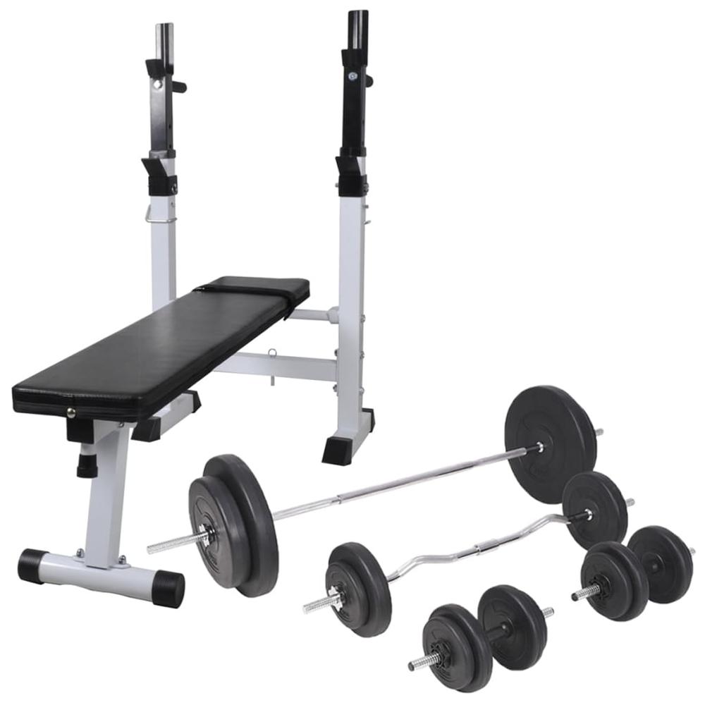 Workout Bench with Weight Rack, Barbell and Dumbbell Set198.4 lb. Picture 12