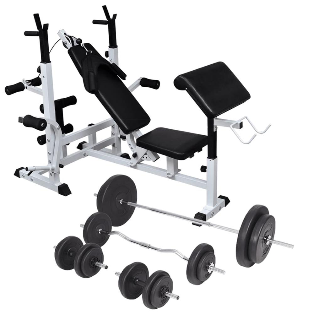 Weight Bench with Weight Rack, Barbell and Dumbbell Set 198.4 lb. Picture 12