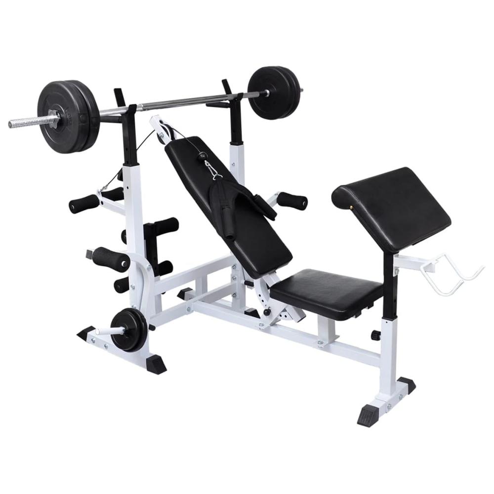 Weight Bench with Weight Rack, Barbell and Dumbbell Set 198.4 lb. Picture 1