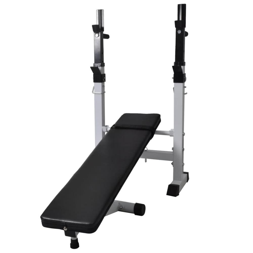 vidaXL Workout Bench with Weight Rack, Barbell and Dumbbell Set 264.6 lb, 275375. Picture 5
