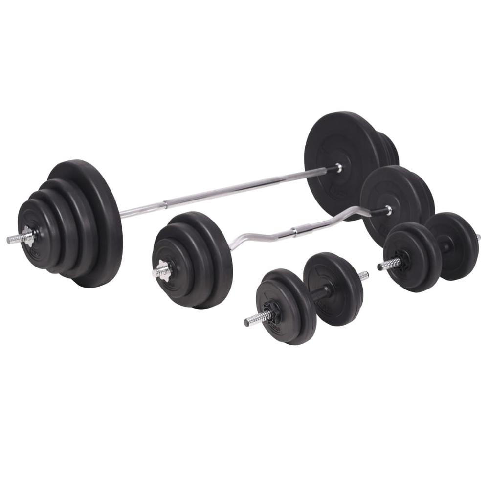 vidaXL Workout Bench with Weight Rack, Barbell and Dumbbell Set 264.6 lb, 275375. Picture 8