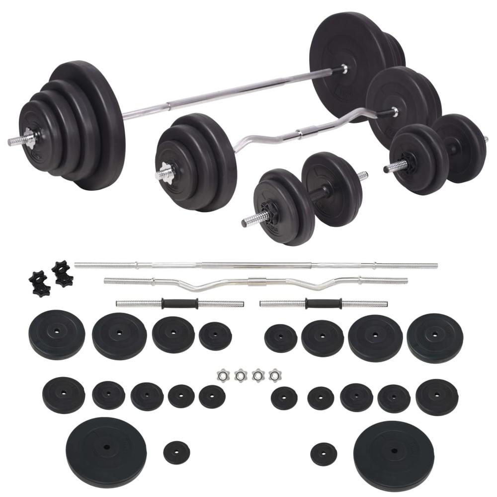 vidaXL Workout Bench with Weight Rack, Barbell and Dumbbell Set 264.6 lb, 275376. Picture 8