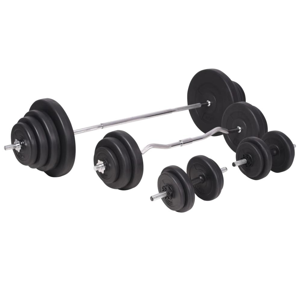 vidaXL Workout Bench with Weight Rack, Barbell and Dumbbell Set 264.6 lb, 275376. Picture 10