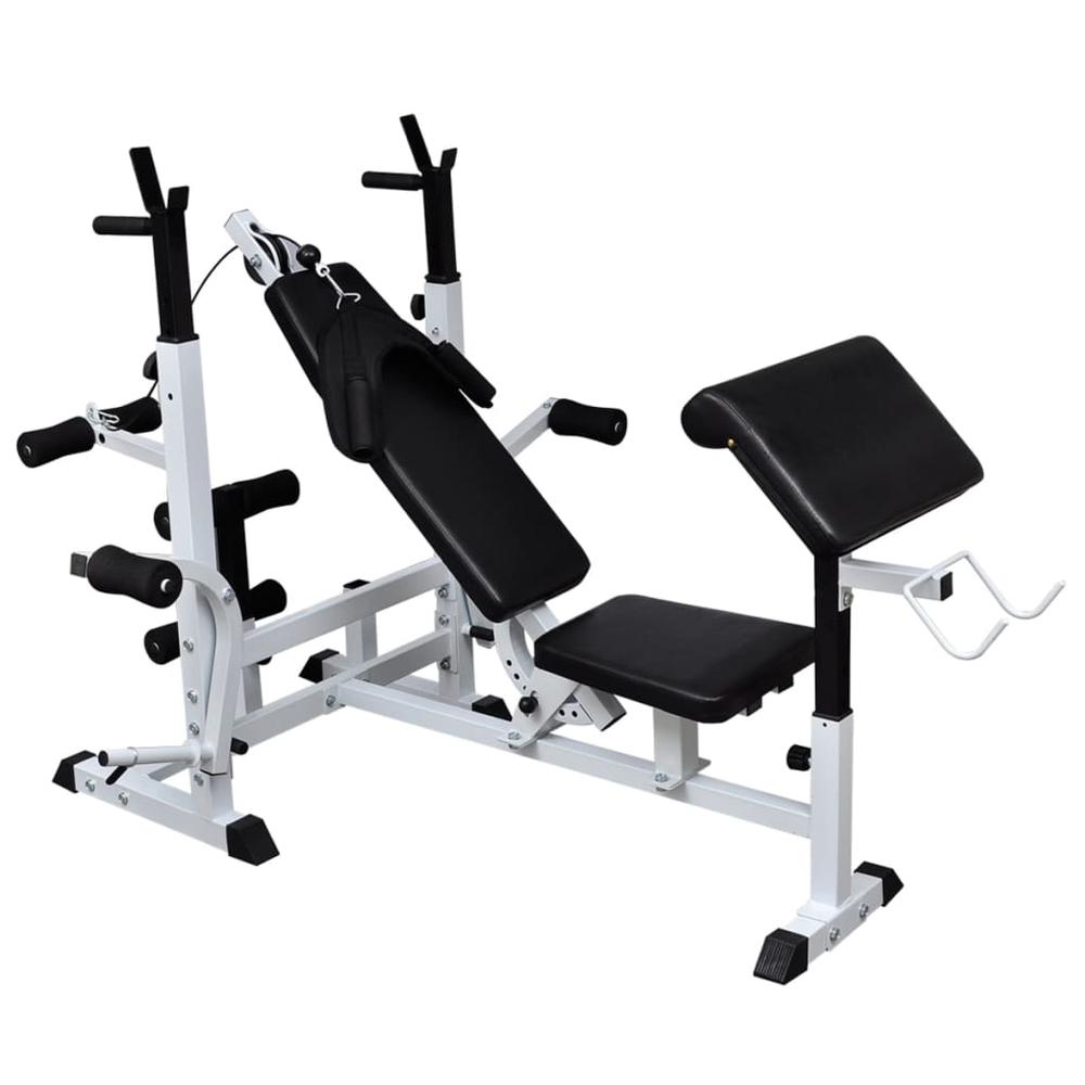 Weight Bench with Weight Rack, Barbell and Dumbbell Set 264.6 lb. Picture 2