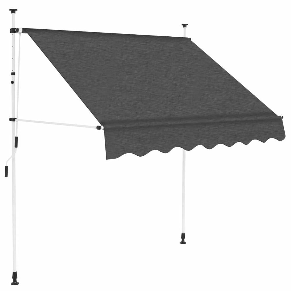 vidaXL Manual Retractable Awning 59" Anthracite, 143687. Picture 1