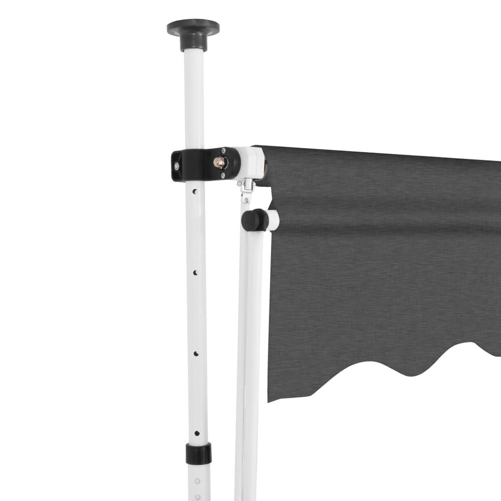 vidaXL Manual Retractable Awning 78.7" Anthracite, 143688. Picture 3