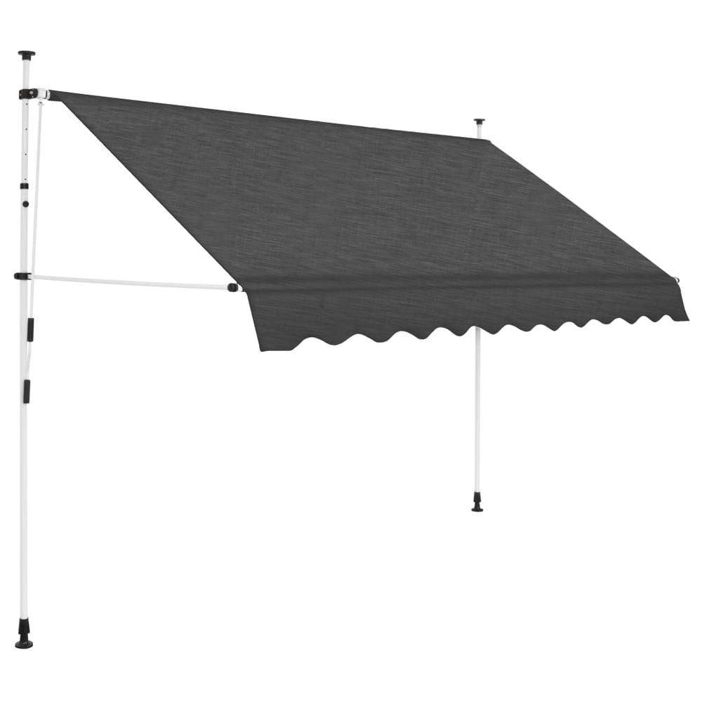 vidaXL Manual Retractable Awning 98.4" Anthracite, 143689. Picture 1