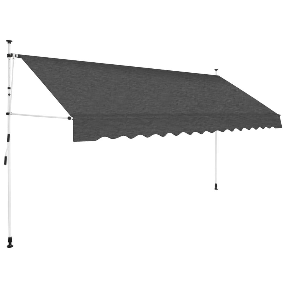 vidaXL Manual Retractable Awning 137.8" Anthracite, 143691. Picture 1