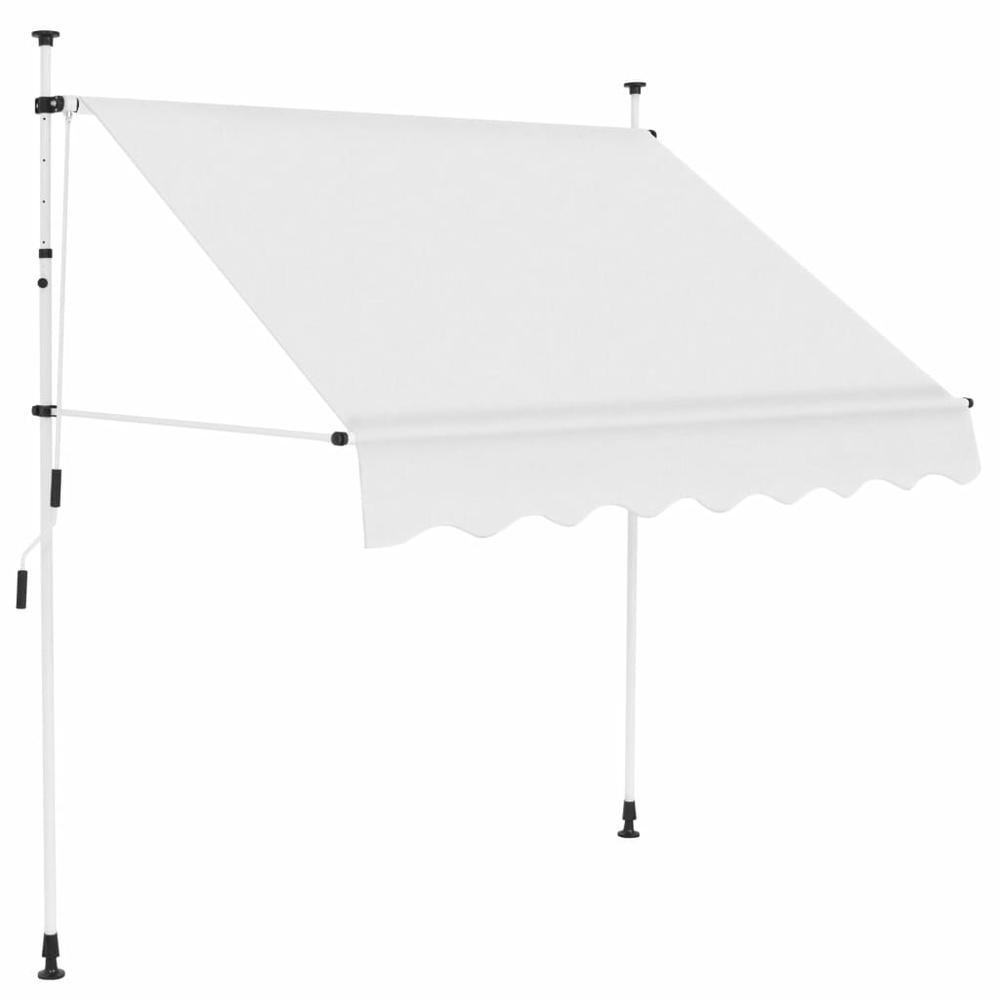 vidaXL Manual Retractable Awning 78.7" Cream, 143694. Picture 1