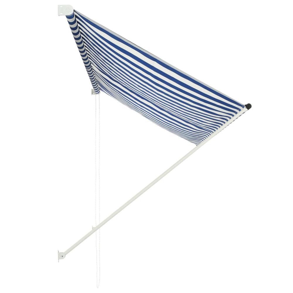 Retractable Awning 98.4" x 59.1" Blue and White. Picture 2