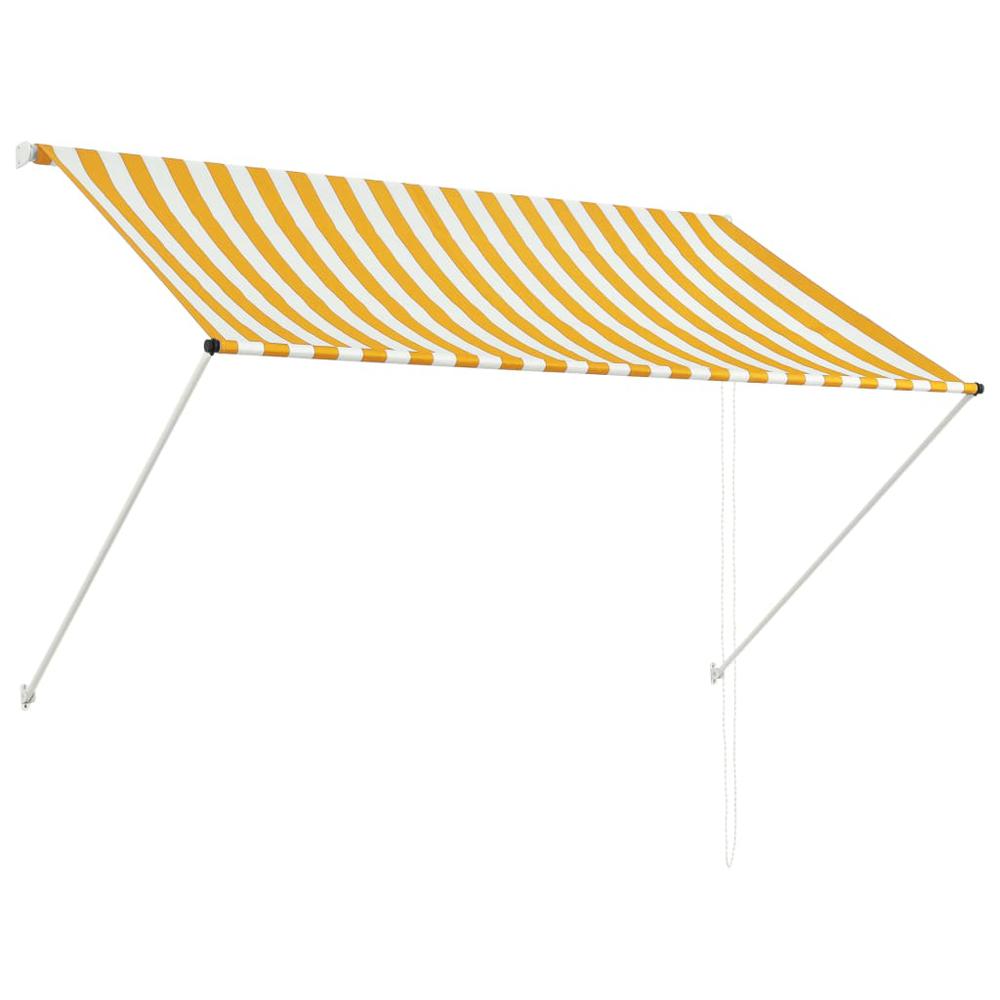Retractable Awning 78.7"x59.1" Yellow and White. Picture 1