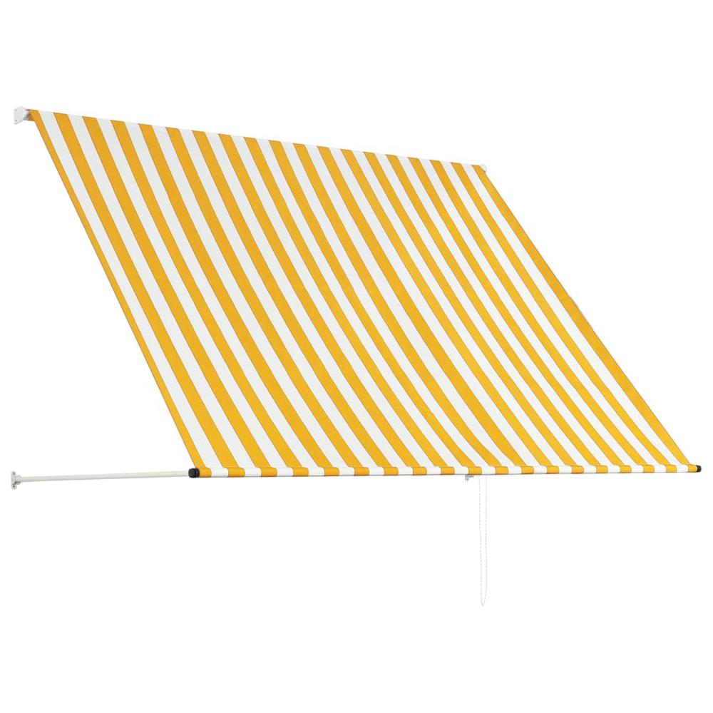 Retractable Awning 78.7"x59.1" Yellow and White. Picture 3
