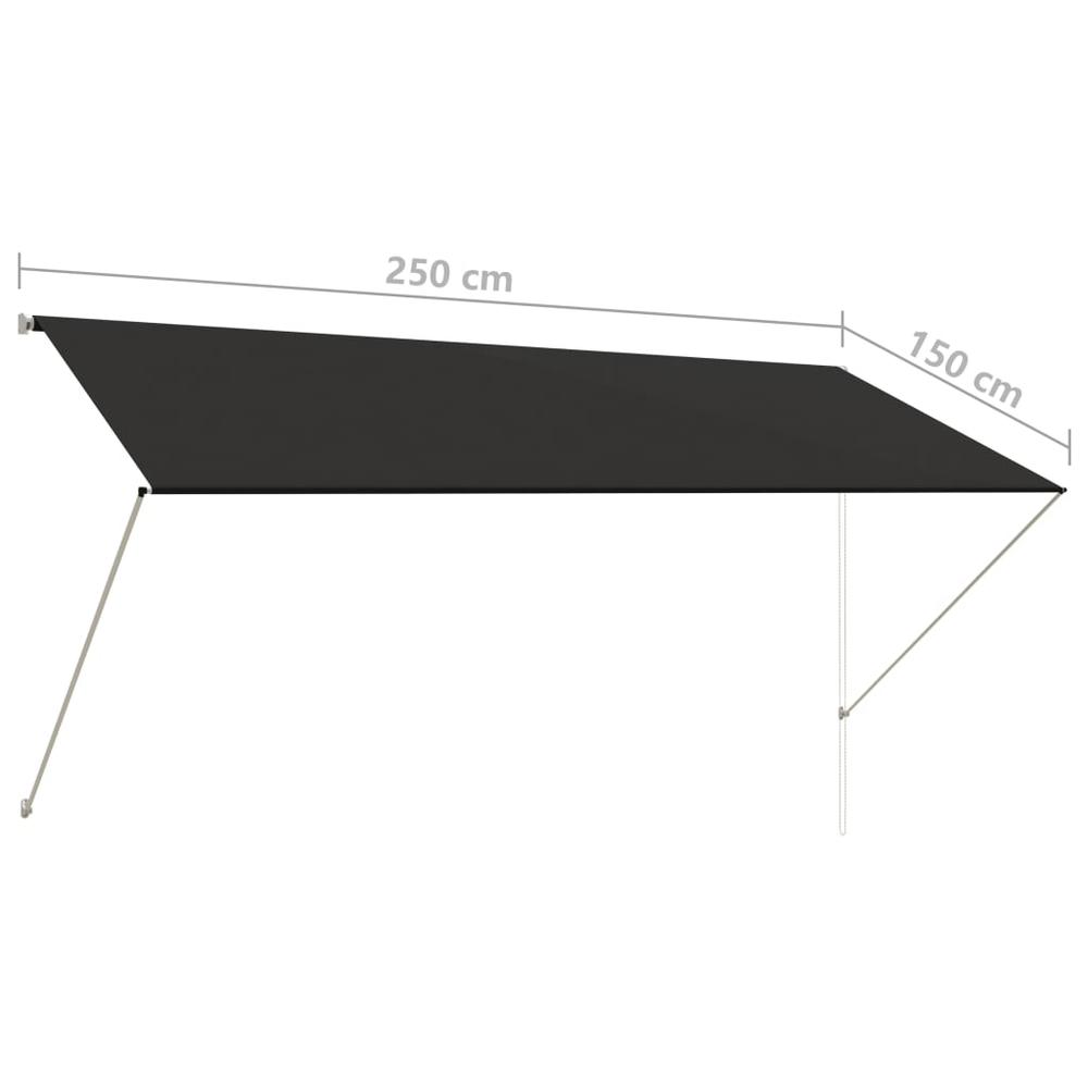 Retractable Awning 98.4"x59.1" Anthracite. Picture 7