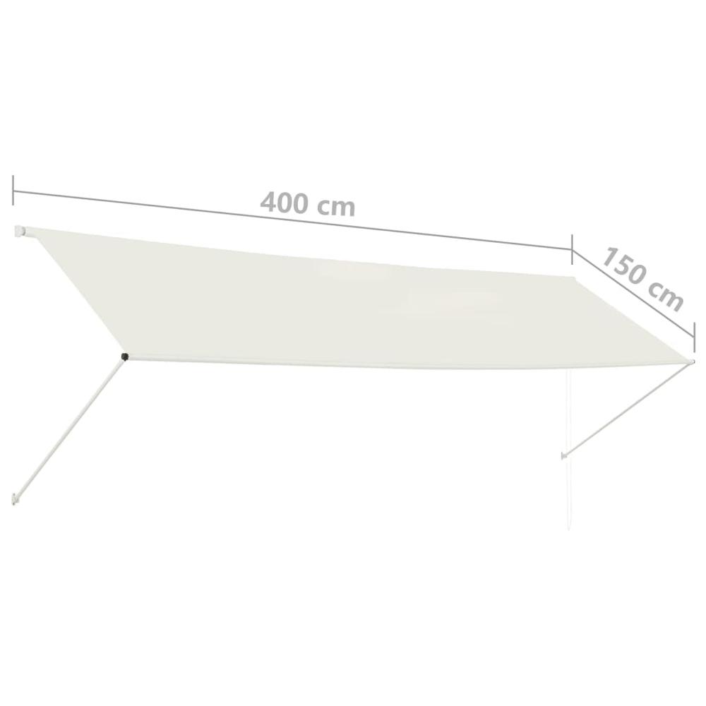 Retractable Awning 157.5"x59.1" Cream. Picture 7