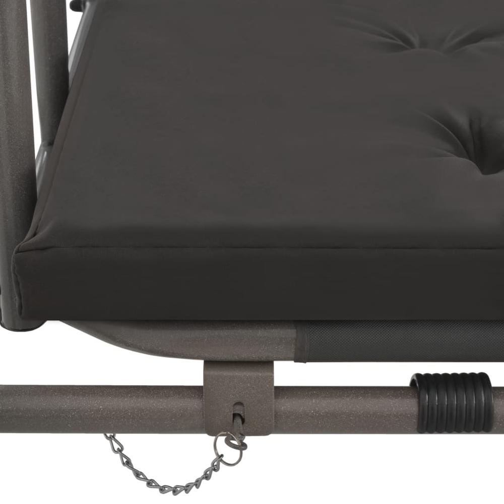vidaXL Outdoor Convertible Swing Bench with Canopy Anthracite 78"x47.2"x80.7" Steel, 45074. Picture 7