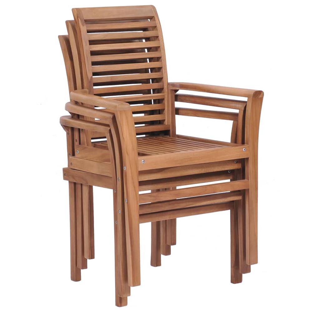 vidaXL Stacking Dining Chairs 2 pcs Solid Teak, 44664. Picture 2