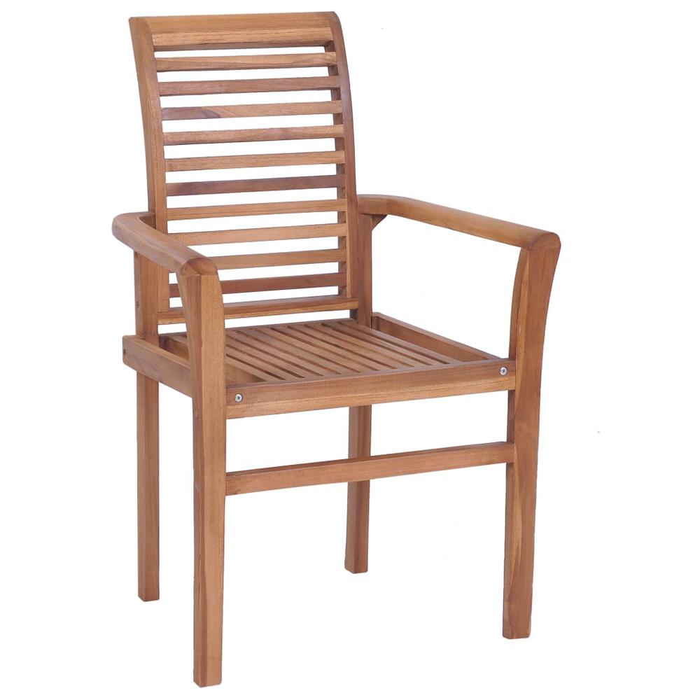 vidaXL Stacking Dining Chairs 2 pcs Solid Teak, 44664. Picture 5