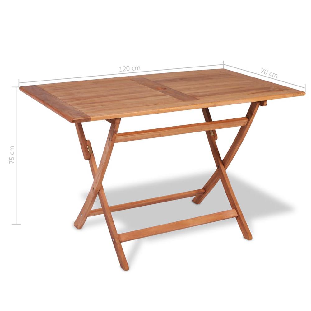 vidaXL Folding Garden Table 47.2"x27.6"x29.5" Solid Teak Wood, 44682. Picture 5