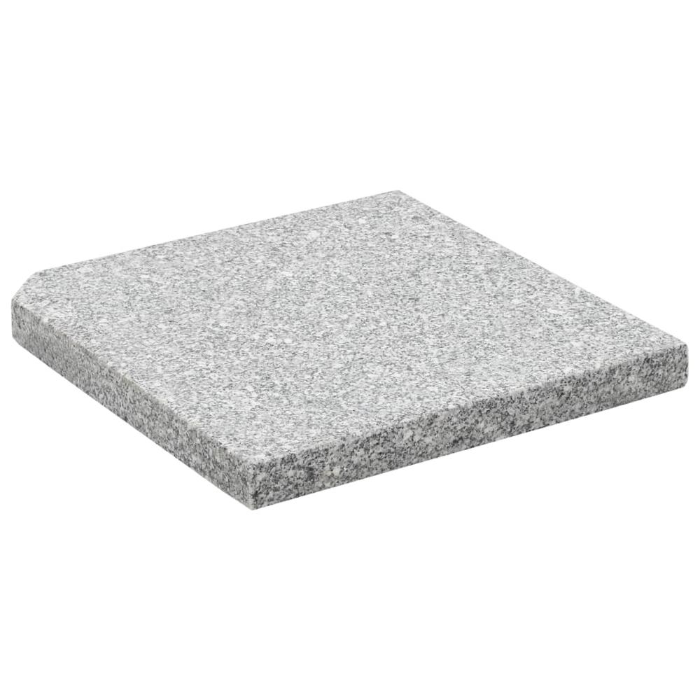 vidaXL Umbrella Weight Plate Granite 55.1 lb Square Gray, 45070. Picture 2