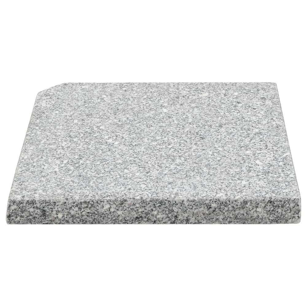 vidaXL Umbrella Weight Plate Granite 55.1 lb Square Gray, 45070. Picture 4