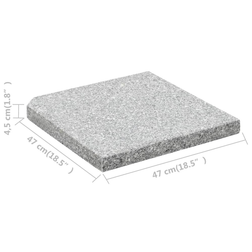 vidaXL Umbrella Weight Plate Granite 55.1 lb Square Gray, 45070. Picture 6